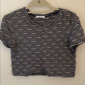 Navy and white crop top